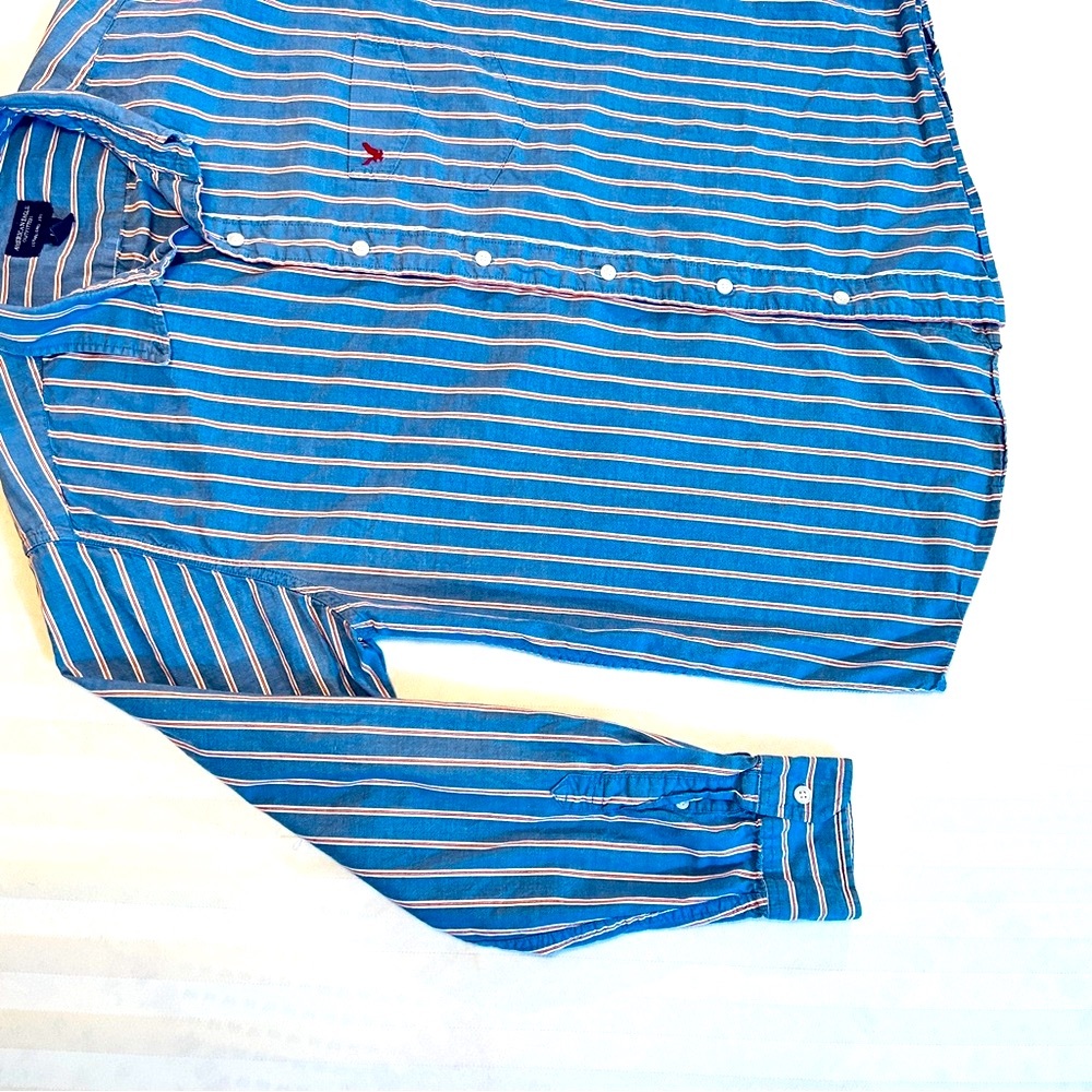 Men's American Eagle Outfitters 100% Cotton Long Sleeve Button Down Dress Shirt - Picture 4 of 8